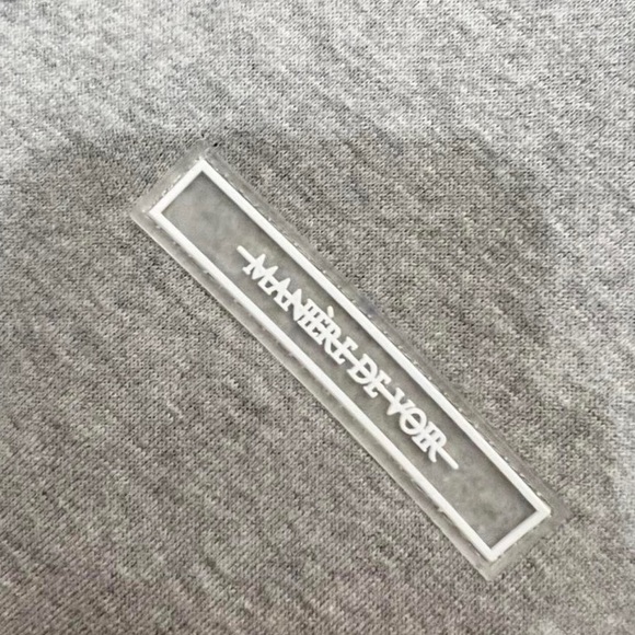 MANIÈRE DE VOIR - Denim Panel Hoodie with Graphic - Picture 3 of 3